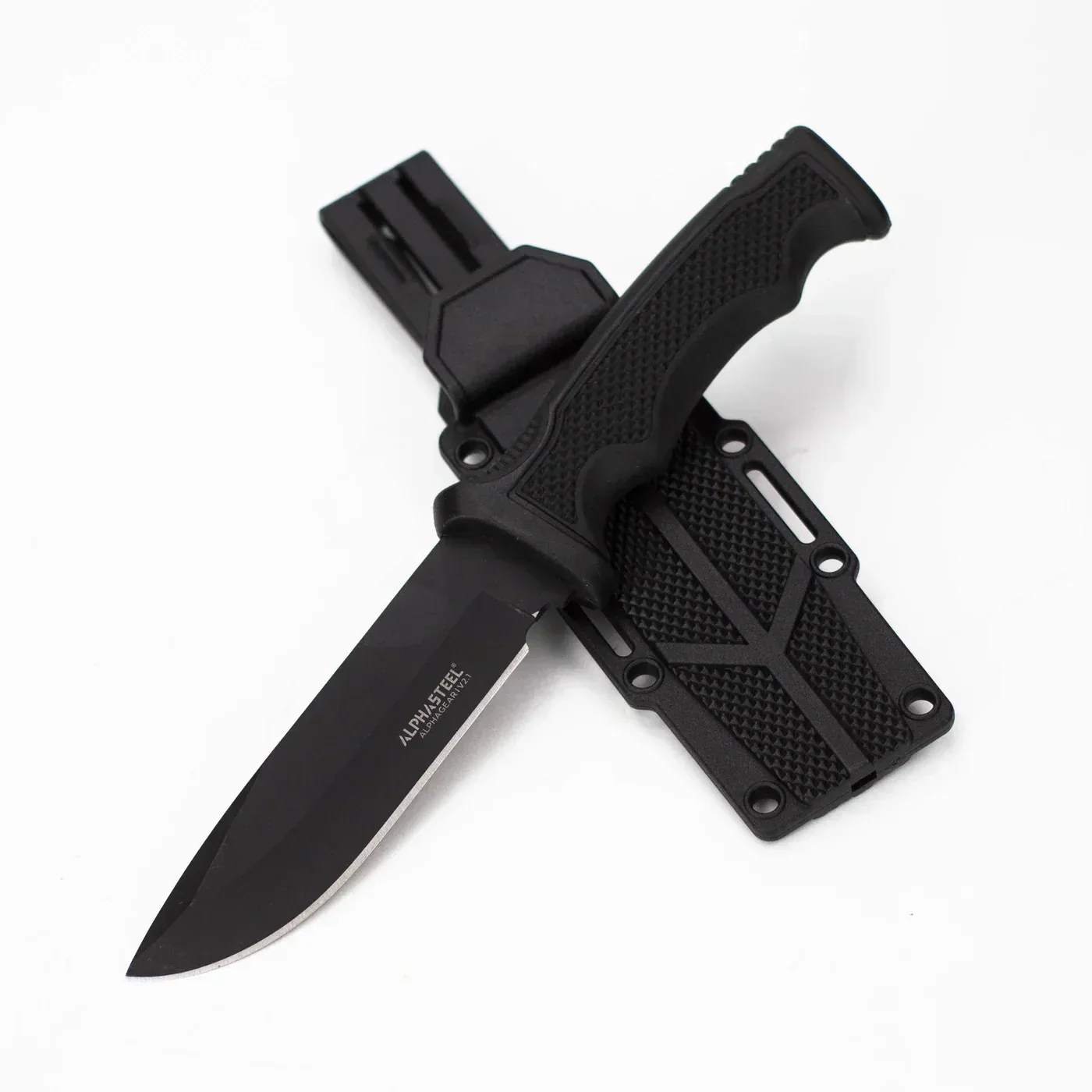 ALPHASTEEL - 9" Fixed Blade Knife w/ ABS Sheath