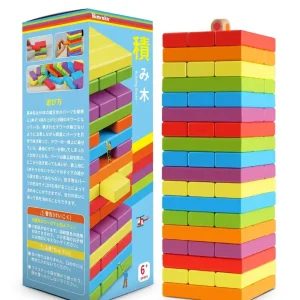 Homeraku Wooden Balance Game 3D Puzzle Building Blocks 54 Pieces Ages 6+