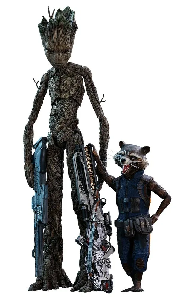 Hot Toys Movie Masterpiece 1/6 Scale Groot & Rocket Figure Avengers Infinity War