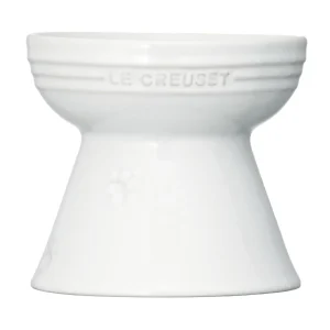 Le Creuset Pet Bowl White Stain-Resistant Microwave-Safe for Dogs Cats