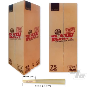 RAW- 75PK 1 1/4 CLASSIC CONES