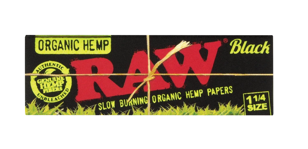 RAW- BLACK ORGANIC HEMP 1 1/4 SIZE PAPERS