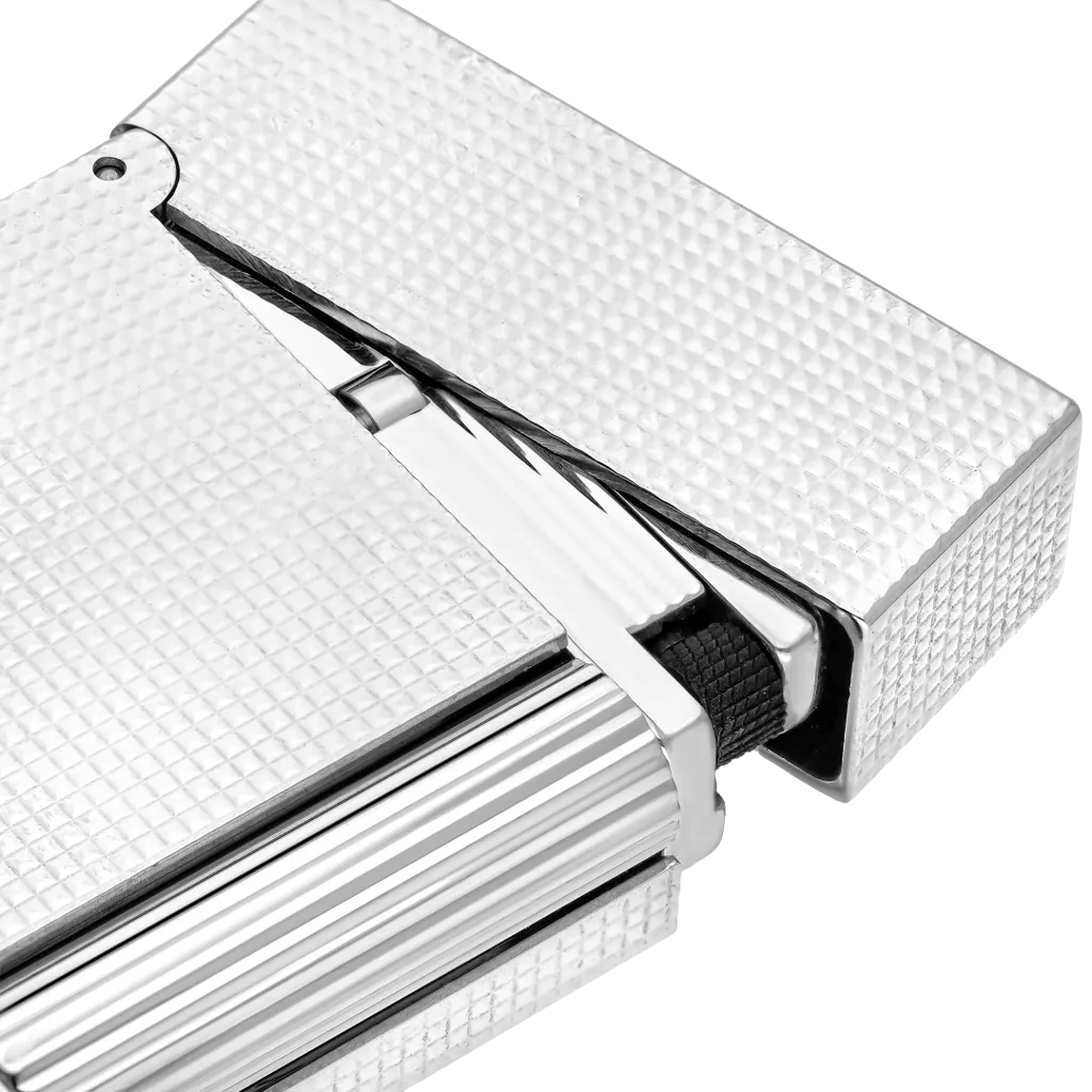 S.T. Dupont Ligne 2 Lighter – Micro Diamond Head Silver - Image 2
