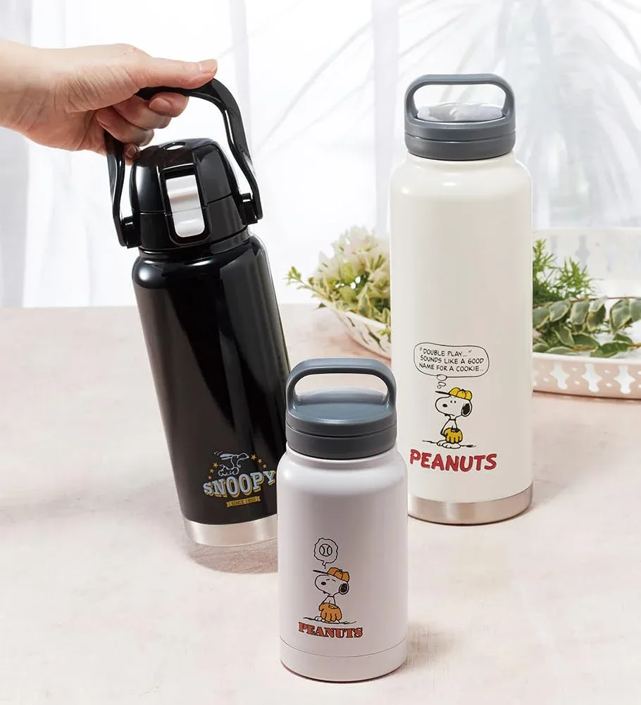 Skater 800ml Stainless Steel Water Bottle Mug with Handle Snoopy Design - Image 2