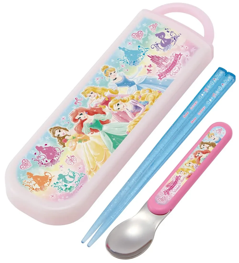 Skater Disney Princess 22 Antibacterial Chopsticks and Spoon Set