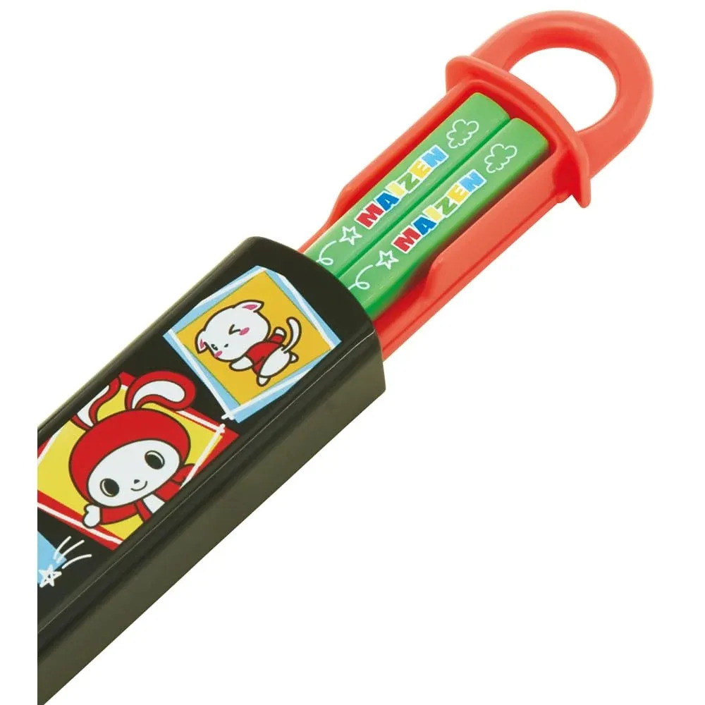 Skater Kids Chopstick Set 16.5cm with Case Antibacterial Easy-Open Japan Made - Image 2