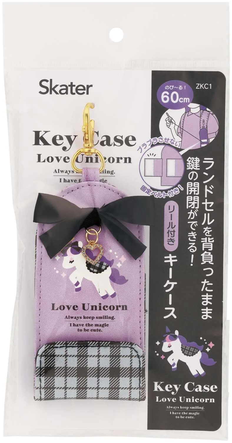 Skater Unicorn Key Case with Reel Holder for School Bags Zkc1-A