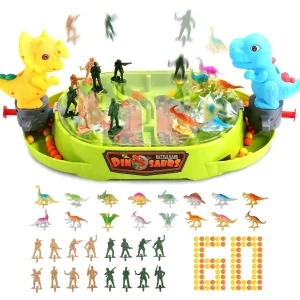 Skirfy 3-In-1 Educational Board Game for Kids with Dinosaurs and Soldiers