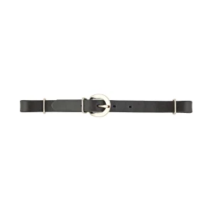 Straight Bridle Leather Curb Strap, Black