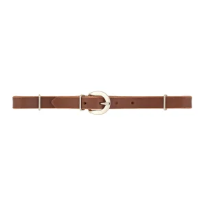 Straight Bridle Leather Curb Strap, Rich Brown