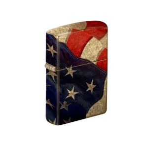 Zippo Lighter - All over American Flag Brass Finish